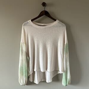 BLU PEPPER - DESIGNED IN CALIFORNIA TIE-DYE SLEEVE KNIT TOP SIZE MEDIUM